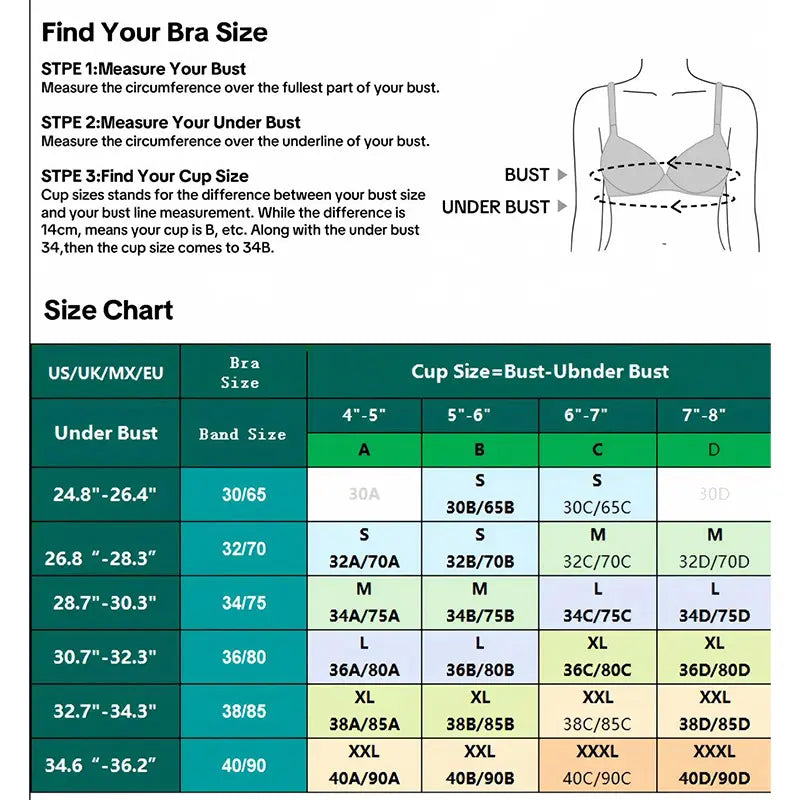 Women's Solid Wireless Bra ComfortableBreathable Push Up Bra