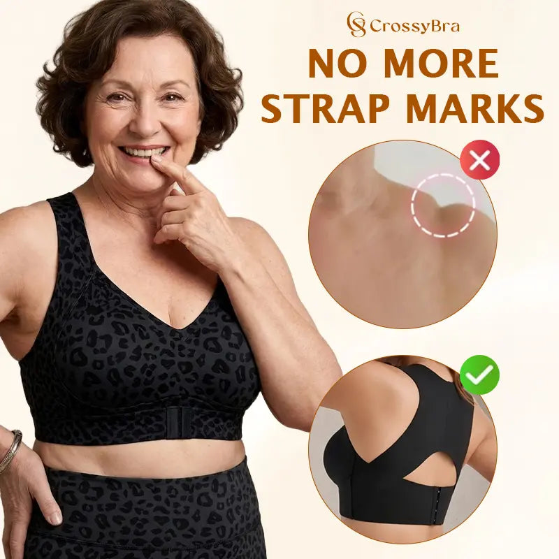 VELISBRA  - Cross Back Front Closure Wireless Posture Support Bra