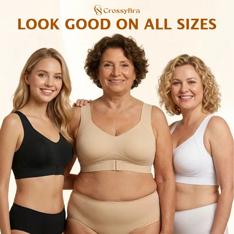 VELISBRA  - Cross Back Front Closure Wireless Posture Support Bra