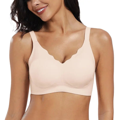 Women Seamless Soft Jelly Bra Push-Up Bralette Wireless