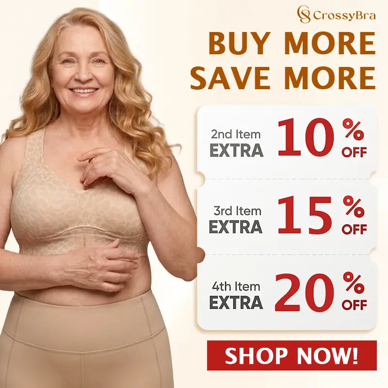 VELISBRA  - Cross Back Front Closure Wireless Posture Support Bra