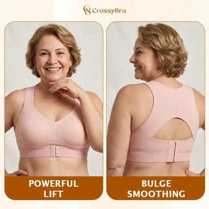 VELISBRA  - Cross Back Front Closure Wireless Posture Support Bra