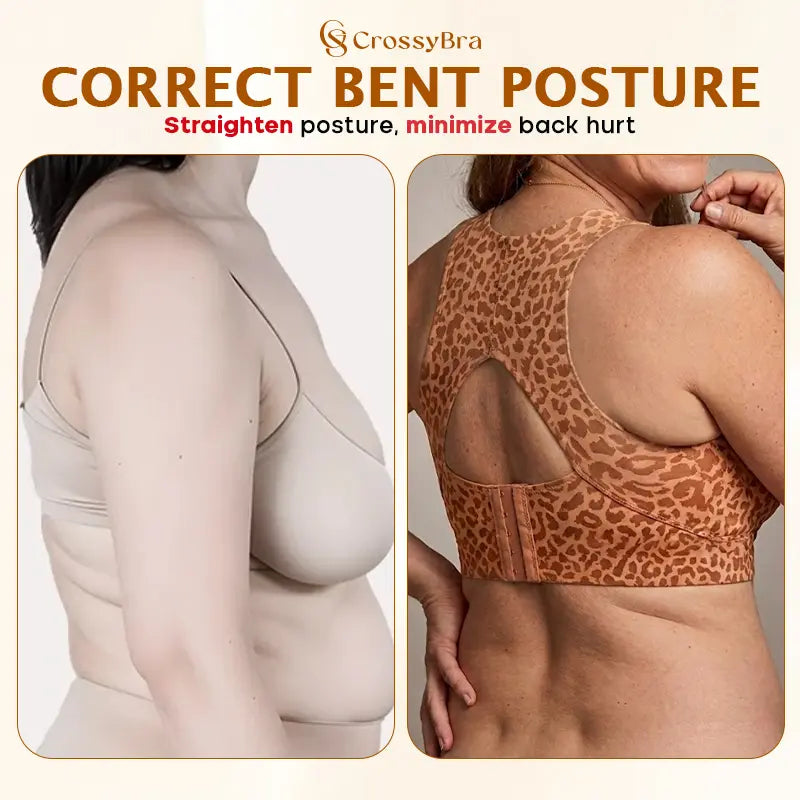 VELISBRA  - Cross Back Front Closure Wireless Posture Support Bra