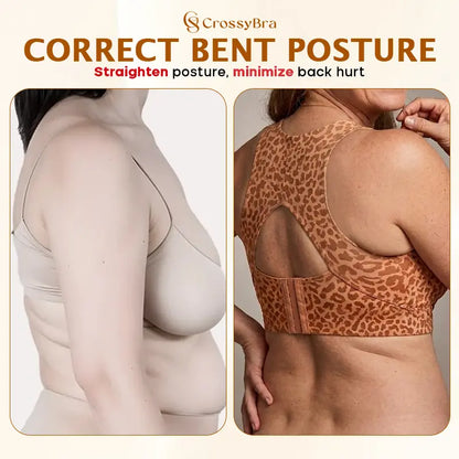 VELISBRA  - Cross Back Front Closure Wireless Posture Support Bra