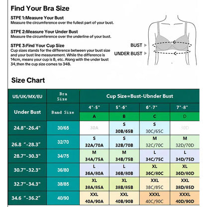 Women's Solid Wireless Bra ComfortableBreathable Push Up Bra