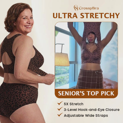 VELISBRA  - Cross Back Front Closure Wireless Posture Support Bra