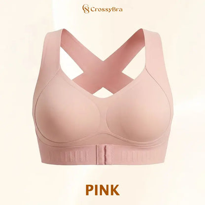 VELISBRA  - Cross Back Front Closure Wireless Posture Support Bra