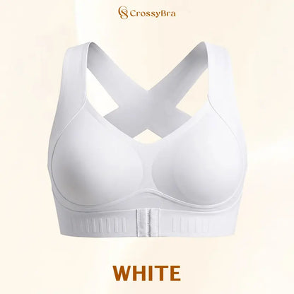 VELISBRA  - Cross Back Front Closure Wireless Posture Support Bra